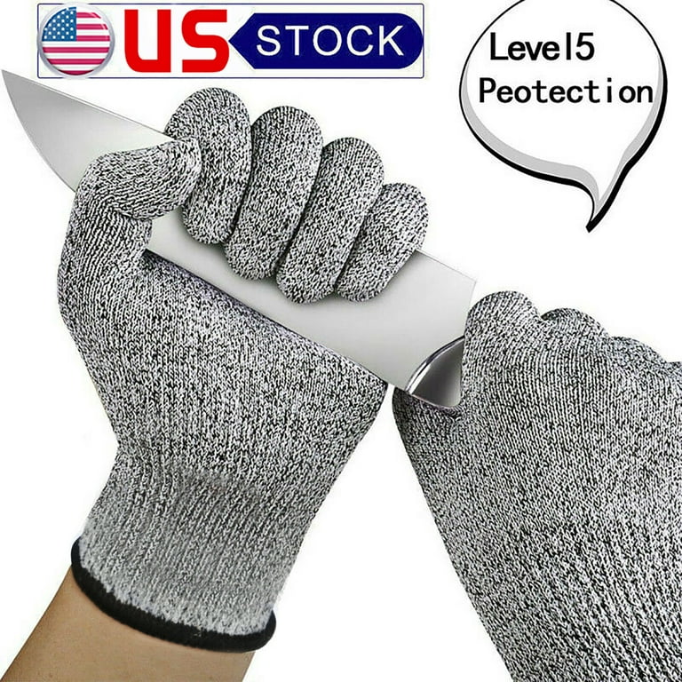 2 Pairs Protective Cut Resistant Gloves Level 5 Certified Safety
