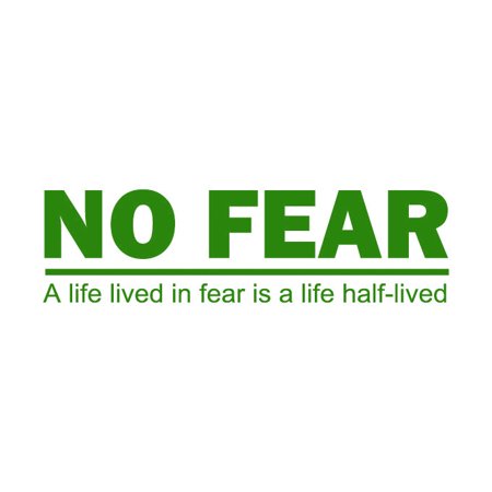 No Fear. A Life Lived in Fear is a Life Half-Lived Vinyl Quote - Large - Grass