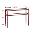 thumbnail image 3 of Southern Enterprises Table de Console en Verre en Métal en Rouge, 3 of 3