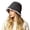 Grey, variant on Women Winter Fleece Lined Bucket Hat, LSONABXA Suede Outer Sherpa Lined Warm Ear Protection Bucket Cap, Windproof Adjustable Drawstring Accessory For Cold Weather Daily Outdoor Travel Wear