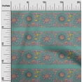 thumbnail image 1 of oneOone Silk Tabby Fabric Leaves & Floral Block Decor Fabric Printed BTY 42 Inch Wide, 1 of 4