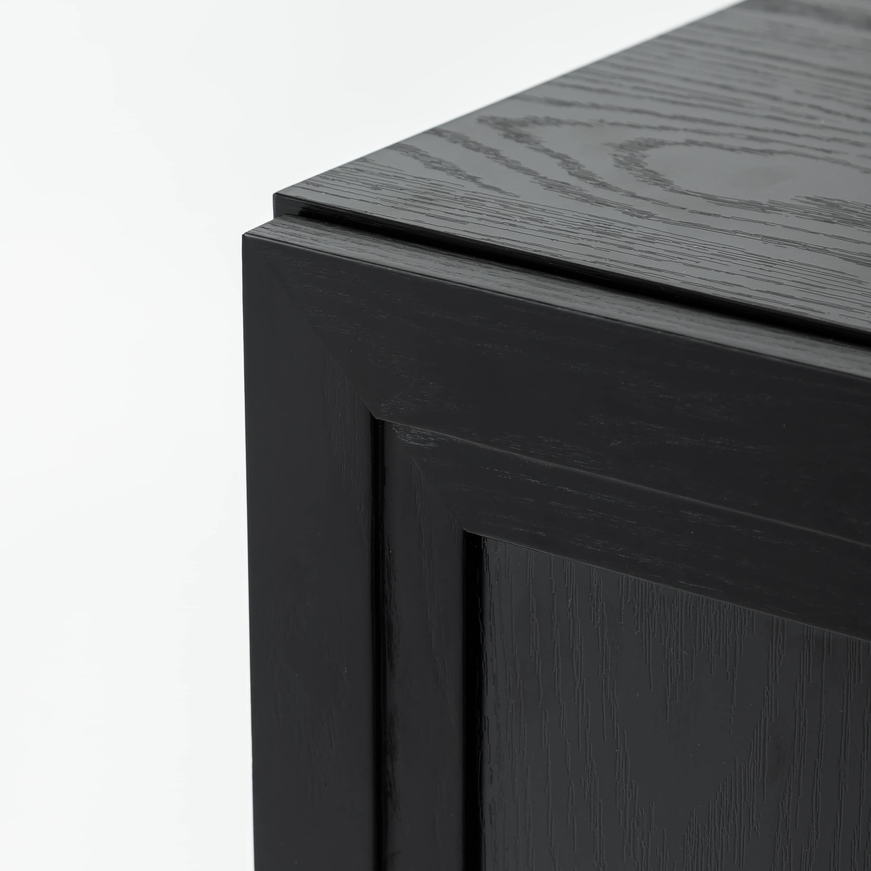 MAYEERTY 31"x31"x16" Storage Cabinet Wood Accent Cabinet for Living Room,Black