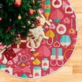 thumbnail image 5 of FMSHPON Valentine's Day Delicious CakesLove Hearts Xmas Christmas Tree Skirt Stand Mat for Holiday Party Decoration Indoor Outdoor 48 inches, 5 of 6