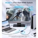 thumbnail image 2 of Conmutador HDMI 2x1 WARRKY 4K @60Hz con cable de 3.3 pies azul, 2 of 7