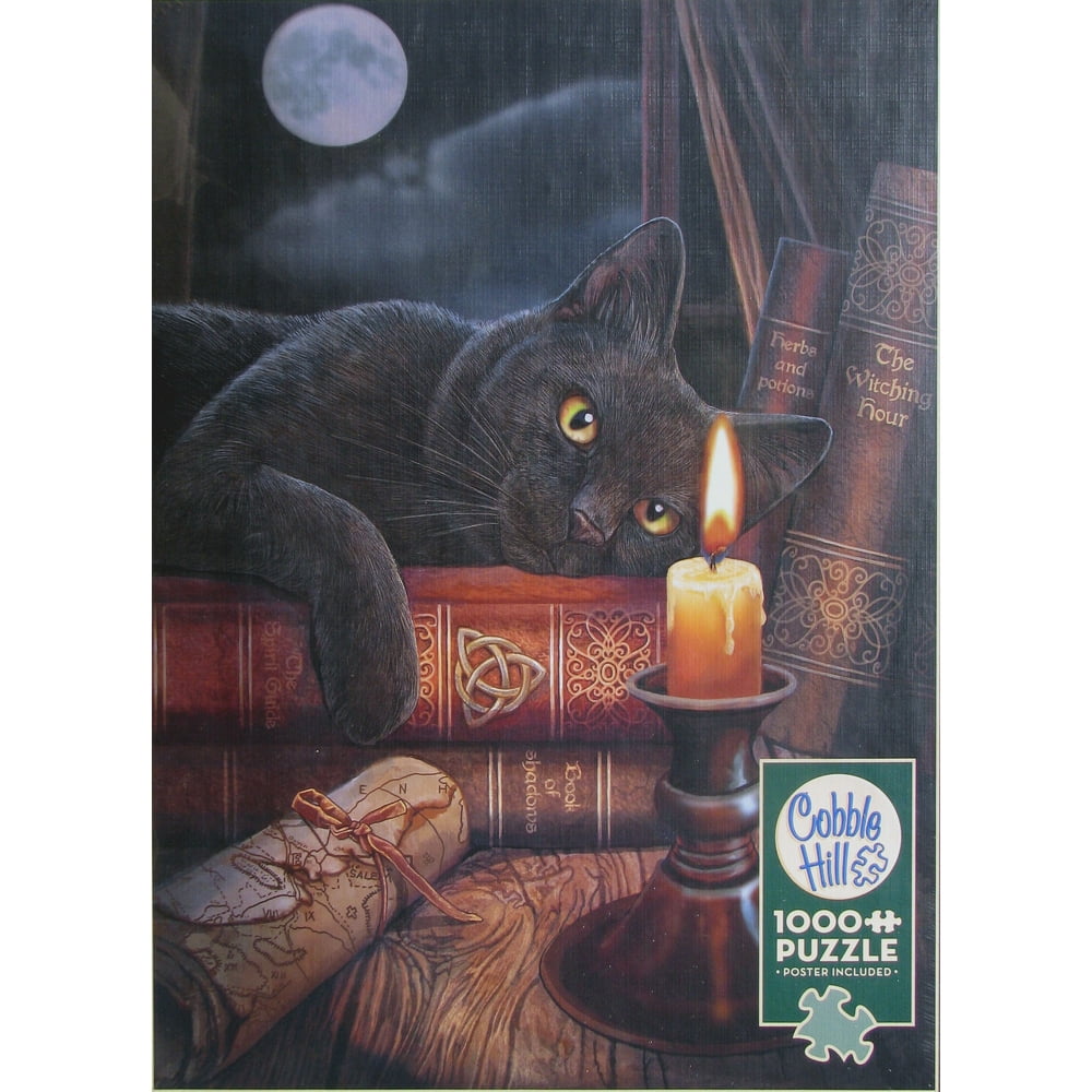 Cobble Hill THE WITCHING HOUR 1000 pc Jigsaw Puzzle Library Black Cat - Walmart.com - Walmart.com