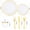Gold, variant on 600PCS Clear Plates with Gold Trim - Clear Gold Dinnerware Set Disposable Include 100 Dinner/100 Dessert Plates, 100 Knives, 100 Forks, 100 Spoons, 100 Cups for Wedding, Party