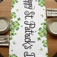 thumbnail image 5 of Table Runners 120 Inches Long Dress Scarves, St. Patrick's Day Farmhouse Coffee/Dining/Kitchen Table Runner for Living Room, Lucky Shamrocks Boots Books Green Plants 13x120 Inch, 5 of 9