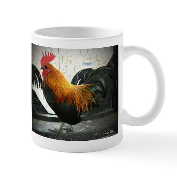 CafePress - Bantam Rooster Mug - 11 oz Ceramic Mug - Novelty Coffee Tea Cup