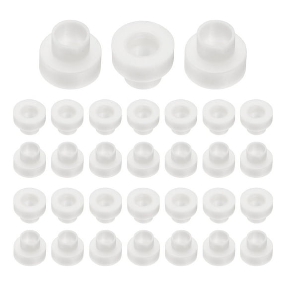60pcs Flanged Sleeve Bearings Plastic Bushings ID 3mm x OD 3.5mm x Length 4.5mm Nylon Bushings, White