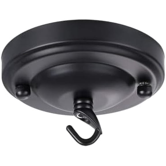 4.1Inch Light Canopy Kit, Iron Ceiling Canopy Kit for Light, Black | Upgraded Lock Screws, 22LBS Load, Dual Mounting Points, Ceiling Hooks for Hanging Lights & Plug in Chandelier & Pendant Light