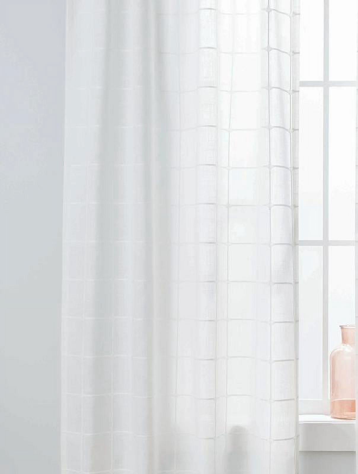 Better Homes & Gardens Windowpane Light Filtering Curtain Panel, 1 Panel, White, 50" W x 84" L