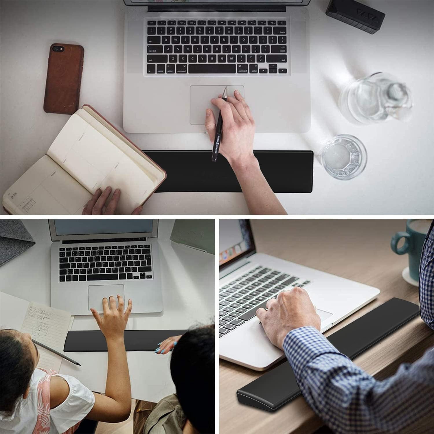 Leather Keyboard Wrist Rest, Waterproof Wrist Support for 75-104 Key Standard Keyboards, Ergonomic Office Keyboard Pad for Computer Work