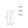thumbnail image 7 of White Wall Cabinet with Door, Modern Storage Organizer, Living Room Accent, 43.3" Tall, White Finish, Concealed Shelf, 7 of 7