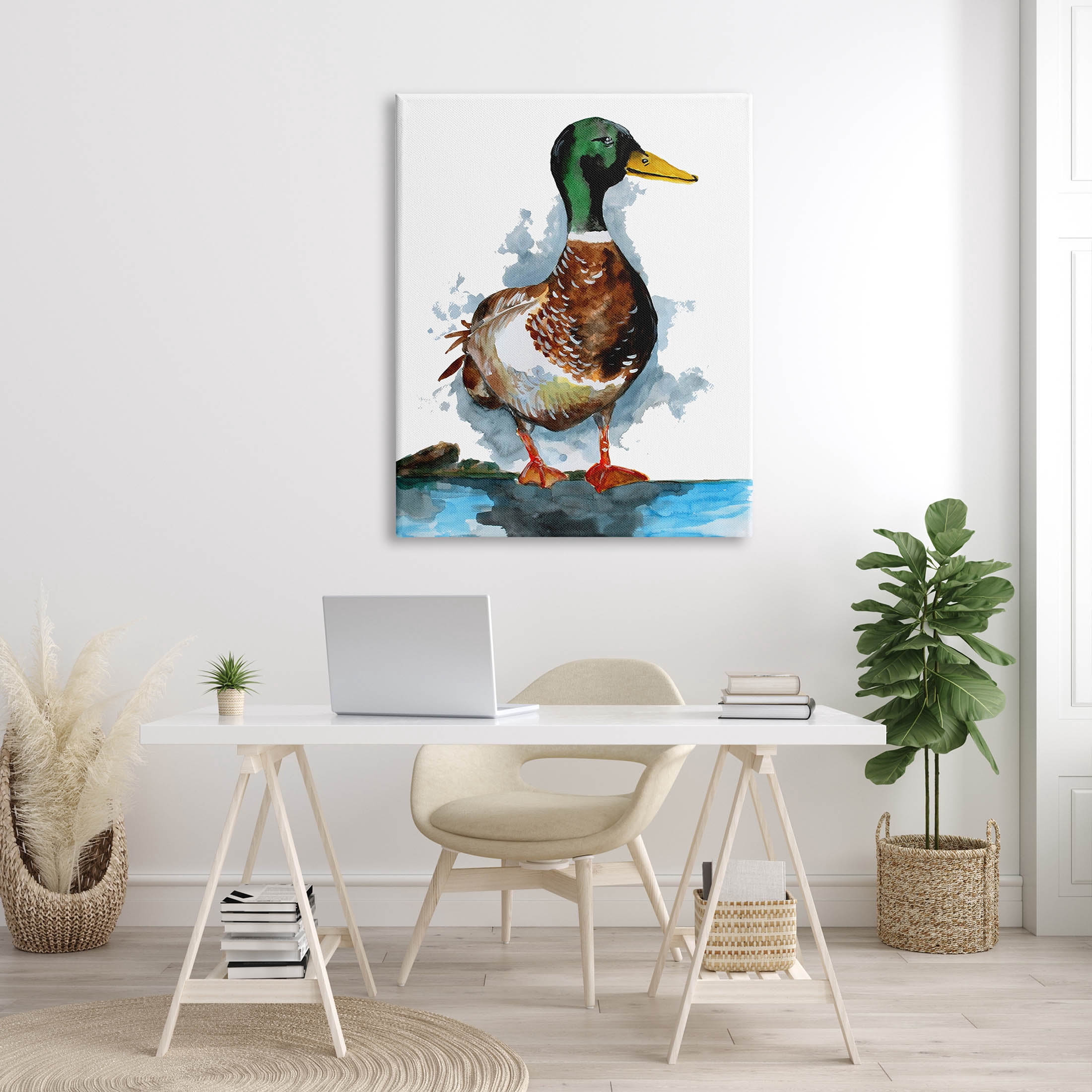 Mallard Duck Water's Edge Animals & Insects Graphic Art Gallery Wrapped Canvas Print Wall Art