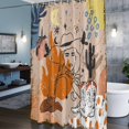 thumbnail image 5 of Shower Curtain for Bathroom Boho Retro Sketch Western Cowboy Waterproof Bath Curtains Shower Curtains with Hooks,Abstract Style Desert Cactus Bathroom Curtain Privacy Drapes for Bathtubs 72x72in, 5 of 9