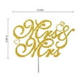 thumbnail image 2 of Mrs & Mrs Gold Glitter Cake Topper, Wedding Party Decorations Ideas, Anniversary, Sturdy Doubled Sided Glitter, Acrylic Stick. Made in USA, 2 of 4