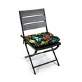 thumbnail image 3 of Jordan Manufacturing 16" x 16" Black Floral Square Outdoor Chair Pad Seat Cushion with Ties (2 Pack), 3 of 11