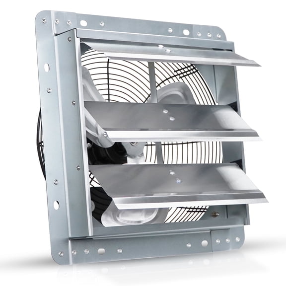 KEN BROWN 12" High Speed Wall Mount Exhaust Fan with Auto Shutter - 1800 CFM, Aluminum Construction, for Garage/Attic/Greenhouse, Upgraded Version