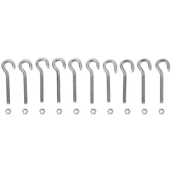 EeaseCA 1 Set 10pcs Stainless Steel Sheep Eye Screw Sheep Eye Ring Hook (Silver)