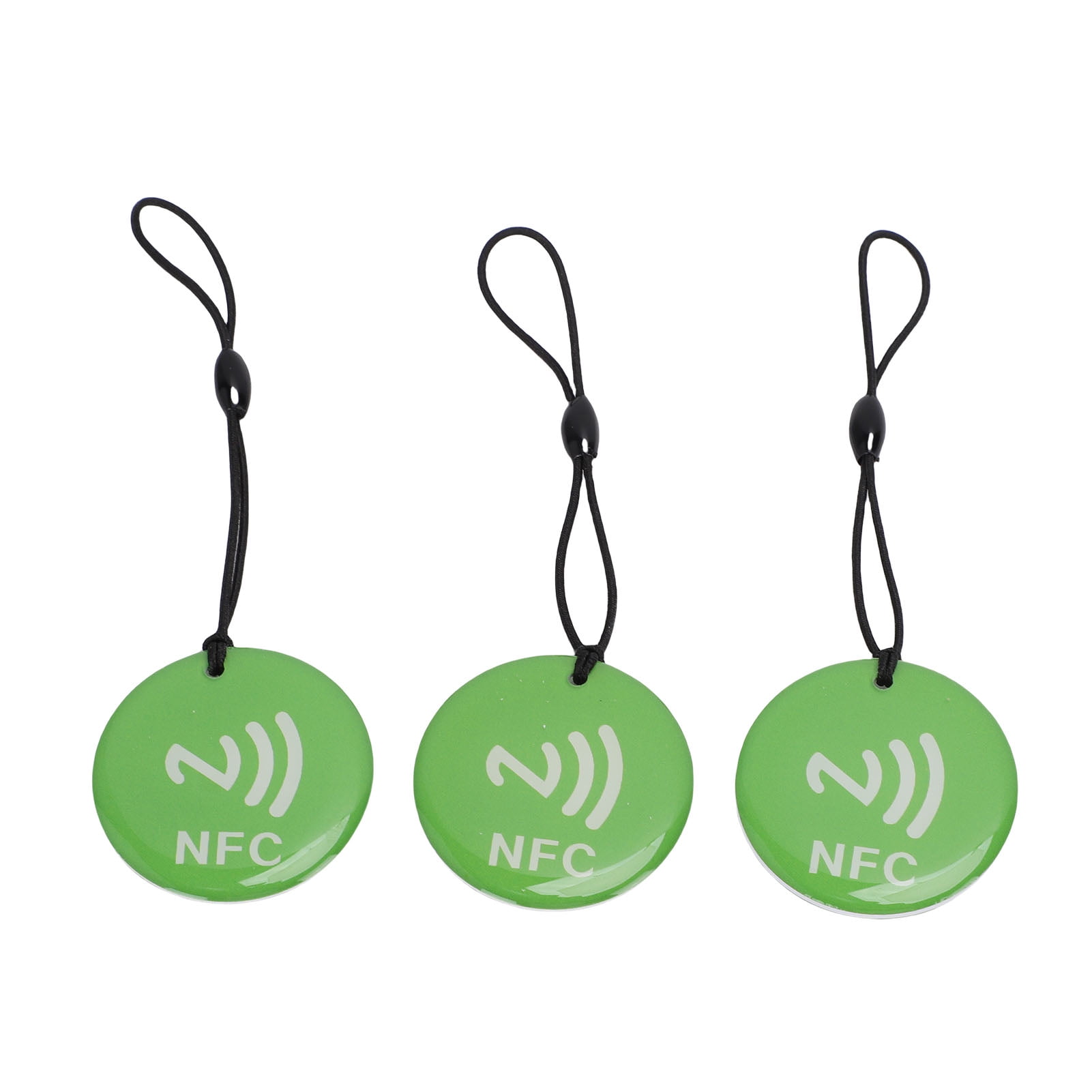 NFTIGB 10PCS NFC Key Fobs Green NTAG213 Chip 13.78 Inches / 35 CM Portable Programmable Smart Lock Keychain Tags Compatible with All NFC-Enabled Phones and Devices for Home Security