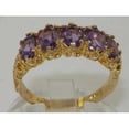 thumbnail image 3 of LBG British Made 18k Yellow Gold Natural Amethyst Womens Eternity Ring - 33 size options - Size 11.5, 3 of 7