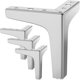 thumbnail image 1 of Argent Lot De 4 Pieds De Meubles Charge Jusqu' 800 Kg, 10cm Pied De Avec 20 Vis Et 4 Protge Pieds Table Modernes En Mtal En Forme De Triangle,pied, 1 of 5