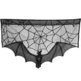 thumbnail image 3 of Zeus Halloween Stove Cloth|Spider Net & Bat Pattern Lace Curtain, 3 of 7