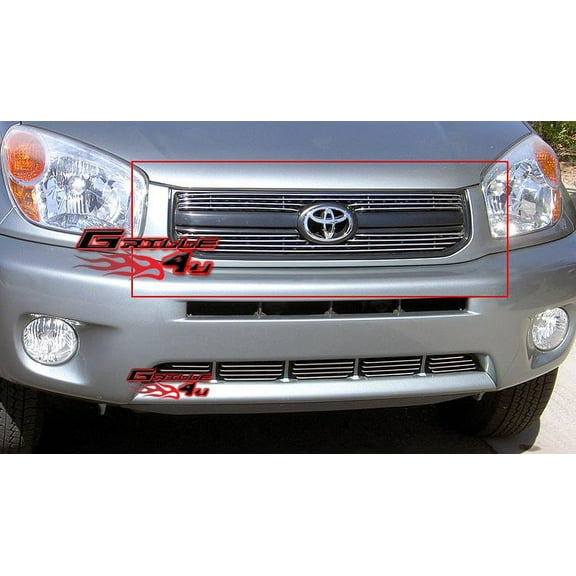 APS Compatible with Toyota RAV4 2004-2005 Main Upper Aluminum Chrome Polished Horizontal Billet Front Grill Grille Insert T65390A