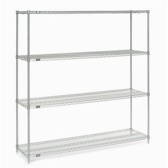 Nexel Industries 18306C 18 x 30 x 63 in. Plated Starter Shelf Unit, Chrome
