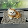 thumbnail image 1 of Plush Simulation Cat Stuffed Toy Home Car Decor Embedded Bamboo Charcoal Bag, 1 of 8