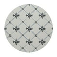 thumbnail image 4 of HAOXIT Fleur De Lis Tablecloth, Shabby Style Damask Pattern with Vintage Geometric Diamond Lines, Round Table Cover for Dining Room Kitchen Decor, 4 of 8