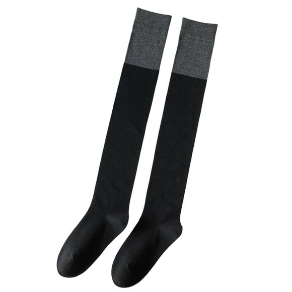 Visland 1 Pair Japanese Style Color Matching High Elasticity Thigh Stockings Autumn Winter Women Over Knee Socks