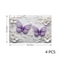 thumbnail image 4 of Joocar Butterfly And Flowers Embossed Design Linen Table Mats Set Of 4 For Home Kitchen Table Decor 12x18 inch, 4 of 5