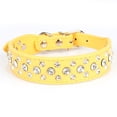 thumbnail image 1 of Collar de cuero de PU con diamantes de imitación y diamantes de cristal para mascotas, perros, gatos, cachorros, color negro, 1 of 5
