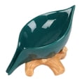 thumbnail image 2 of Jabonera de hoja de cerámica Ahorrador de jabón de limpieza con de jabón de tocón Soporte de joyería Placa de almacenamient la - verde Baoblaze Jabonera, 2 of 8