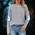 thumbnail image 2 of Kakishop Womens Halloween Sweatshirts Spooky Ghost Graphic Sweatshirt Trendy Round Neck T-shirt Long Sleeve Holiday Pullover Tops Halloween Gifts (Light Gray,2XL), 2 of 8