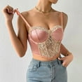 thumbnail image 2 of Womens Sexy Lace Spaghetti Strap Corset Crop Top Y2K Summer Mesh Vintage Boned Corset Party Bustier Cami Tops, 2 of 8