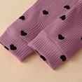 thumbnail image 4 of Fesfesfes Girls Casual Ribbed Long Sleeve Romper Set Heart Print 3 Piece Outfit Playwear Soft Everyday, 4 of 7