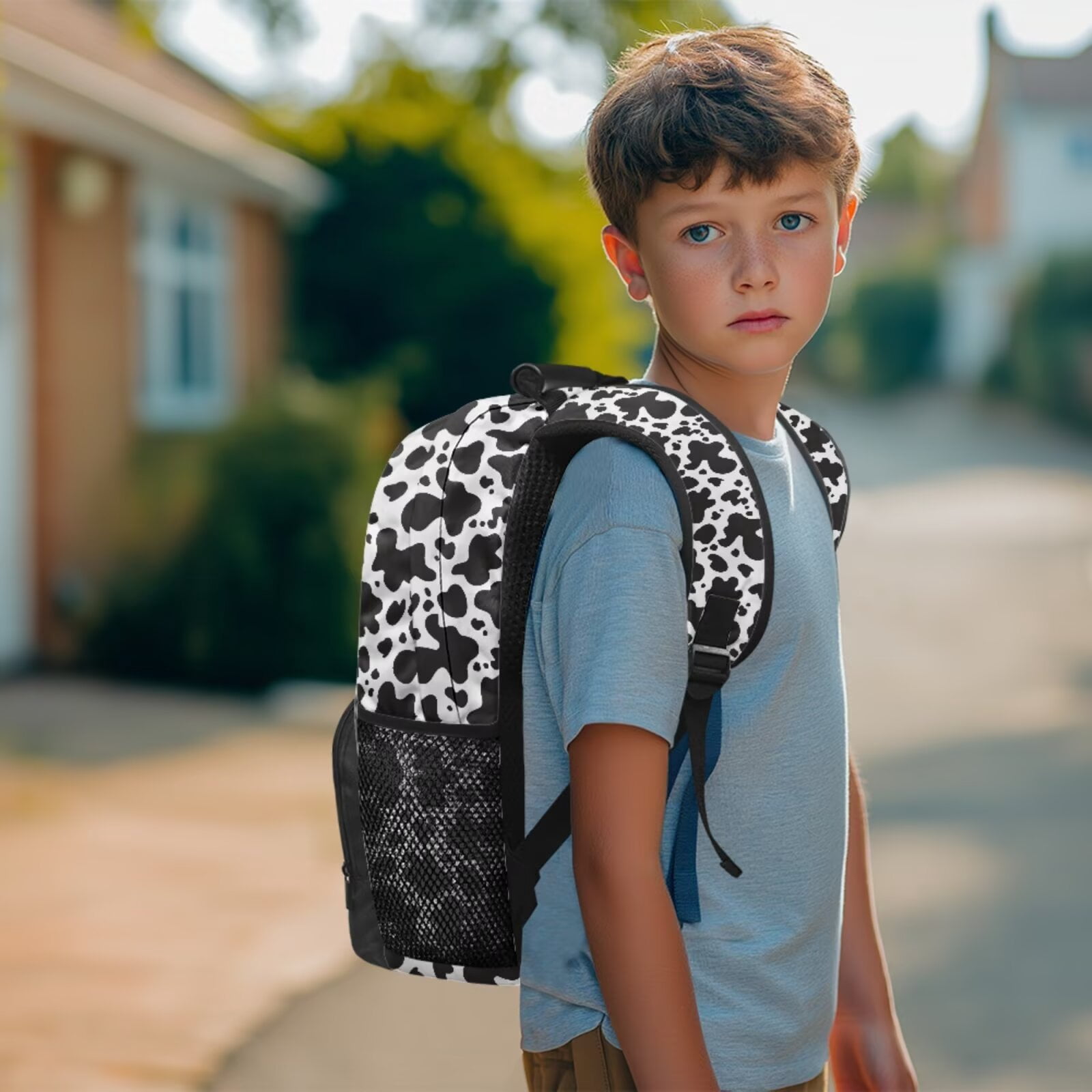 Pzuqiu Green Axolotl 4 Piece Back Pack for School Boys Kids Backpacks for Boys Lunch Bag with Pencil Bag Water Bottle Holder Travel Daypack Camping Schoolbag 17 Inch