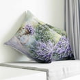 thumbnail image 4 of Throw Pillow Covers 26x26 Inch, Purple Lavender Decorative Pillow Cases for Couch Sofa Bed, Green Leaves Spring Bike Botanical Cotton Linen Square Home Decor Pillowcases with Hidden Zipper, 4 of 7