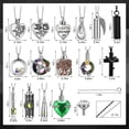 thumbnail image 2 of Set de joyas Ecation, 15 unidades, collar de acero inoxidable con forma de ceniza, color verde, 2 of 7