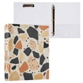 thumbnail image 3 of Waterproof PVC Round Ring Binder - D-Rings Clipboard, 200 Page Capacity (1 or 2-Pack), Ideal for Office , Home and School，A Terrazzo Pattern, 3 of 8