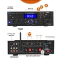 thumbnail image 5 of Pyle PDA9HBU 2-Channel Home Theater Bluetooth HiFI Audio Optical/HDMI/USB/SD FM Radio Receiver, 2x 3.5" 200 Watt 3-Way Indoor/Outdoor Wall Mount Audio Speakers (Black), 50 ft 16 Gauge Speaker Wire, 5 of 8