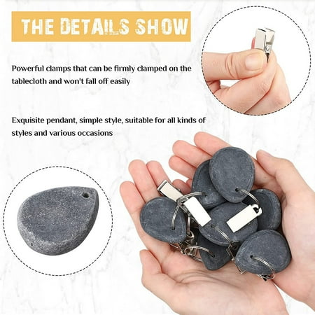 

12 Pcs Tablecloth Weights Tablecloth Pendant Teardrop Shape Table Cover Weights Stone Table Weights Hangers