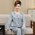 thumbnail image 1 of REDHOTYPE Mode Floral Maman Pyjama Femmes Printemps et Automne Pur Coton Manches Longues Col Rond Confortable Cardigan en Vrac Grande Taille Homewear Ensemble, 1 of 2