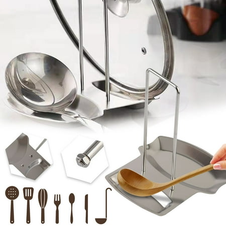 

Summer Clearance 2023! YOHOME Spoon Rest and Pot Lid Holder Stainless Steel Pan Pot Cover Lid Rack Shelf Stand Holder Spoon Holder Utensil Rest Stove Organizer