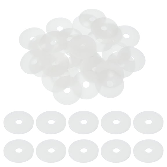 30 Pcs M9 Silicone Flat Washers 9mm ID 40mm OD 2mm Thick Plain Washer Grommets Sealing Spacer Gasket Ring Water Hose Washers, White