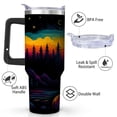 thumbnail image 2 of Vibrant Wolf Sunset Stainless Steel Insulated Mug with Lid and Handle, 30oz, 2 of 4
