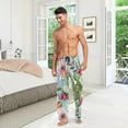 thumbnail image 2 of Men's Pajama Pants with Pockets Sleepwear Lounge Pants Stretch Casual Bright Tropical Cactus Flowers, 2 of 6