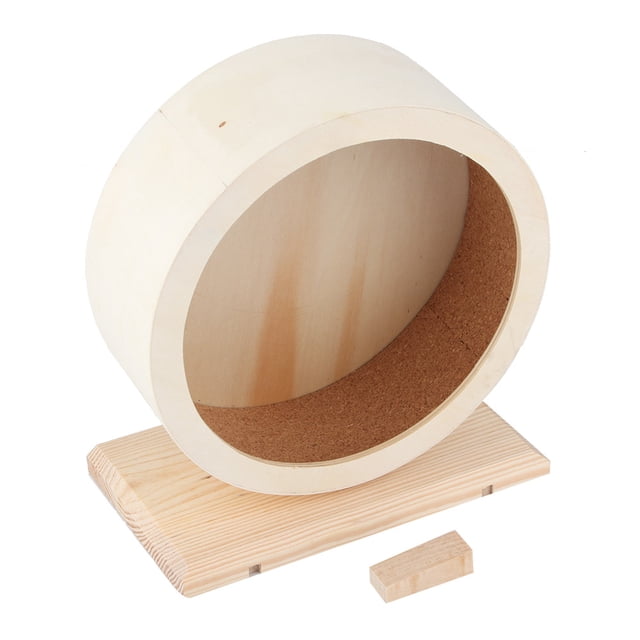 Rueda de ejercicio silenciosa con soporte de madera para mascotas, juguete para hámster, conejillo de indias, erizo y chinchilla.